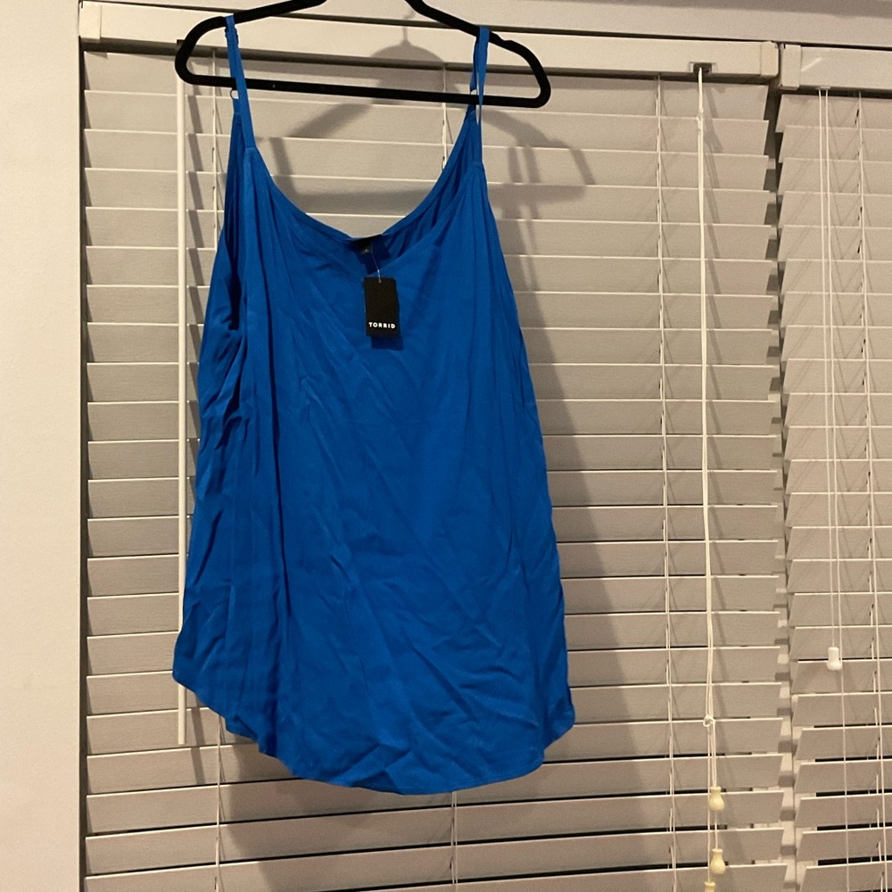 Torrid Blue Sleeveless Scoop Neck Tank Top
